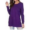 2024 Versatile Long-Sleeved European & American Solid Color Round Neck Casual T-Shirt