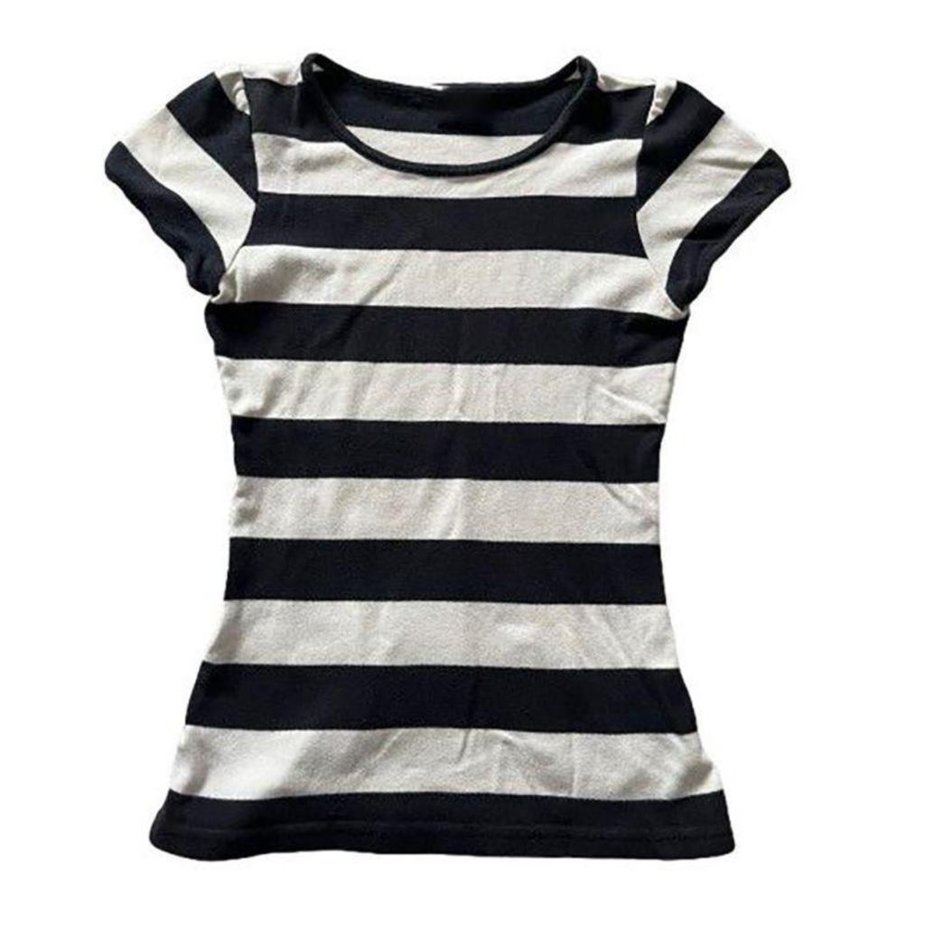 TrendHub Harajuku Dames Shirts Modieuze Casual Geruite Print Chique Emotionele Meisjes High Street Rock Gothic Dagelijkse Topjes met Korte Mouwen
