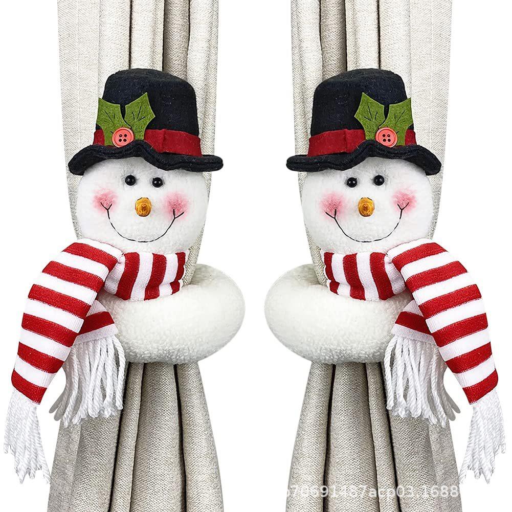 Christmas Cartoon Curtain Clasp Penguin Santa Claus Snowman Elk Holder Xmas Decor For Home Accessories