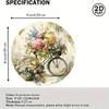 Vintage Bicycle and Spring Flowers Round Metal Sign  WallMountable Iron Decor for Home Garden Kitchen Caf  Spring