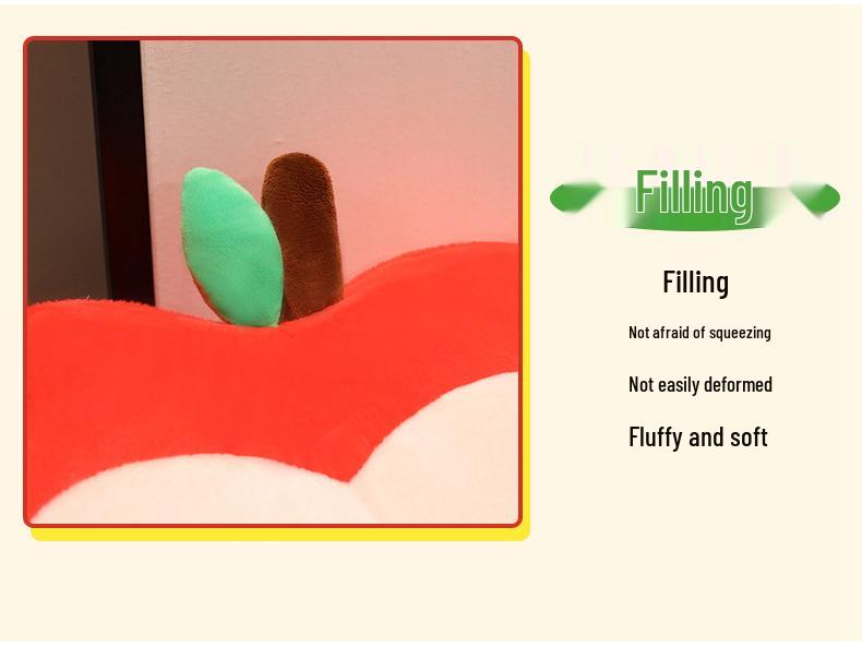 Green Apple Nap Pillow & Keychain Set: Red Apple Cushion for Sofa/Bed + Apple Pendant Keychain