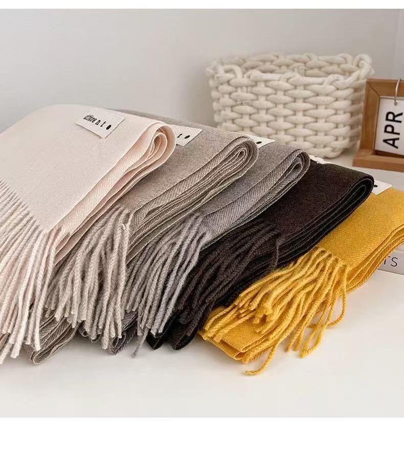 Unisex Ciepły Długi Szalik: Wszechstronny szal w jednolitym kolorze na jesień i zimę