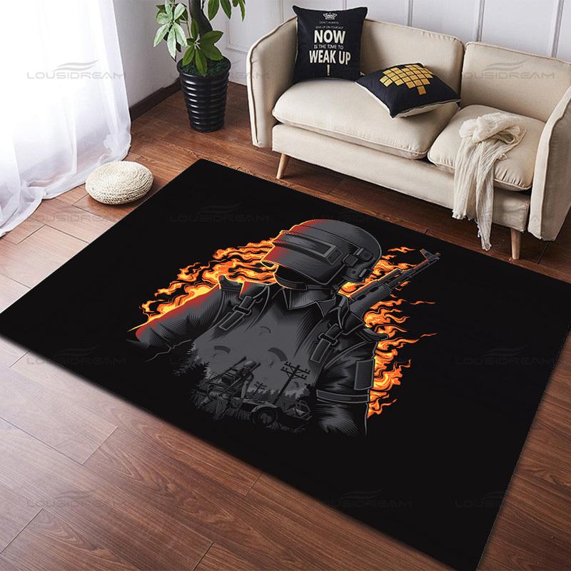 Popular 3D Shooting Game Decorative Carpets Square Flannel PUBG Carpets Modern Home Bedroom Rug Living Room Carpets