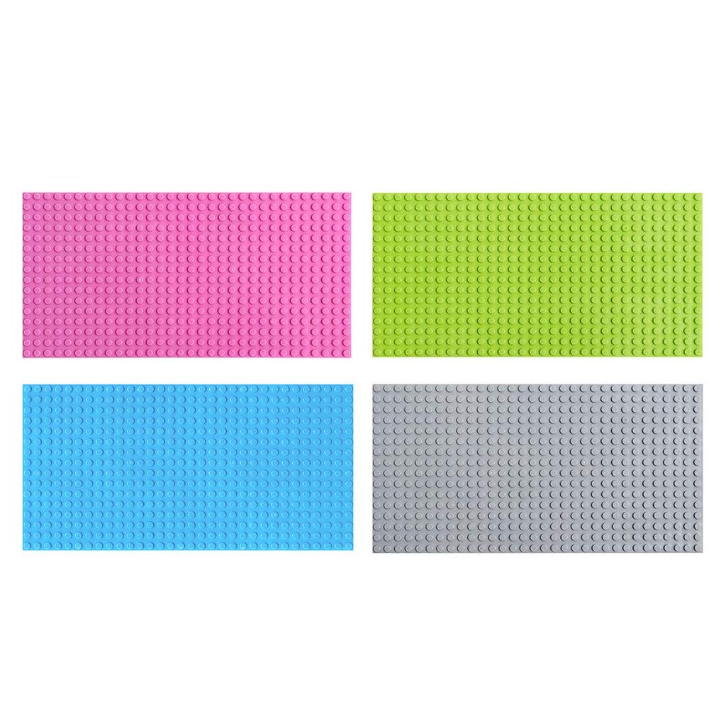 INIBUD Classic Compatible Baseplate 16 x 32 Dots Set Double-Sided Block, (4 Colors, B)