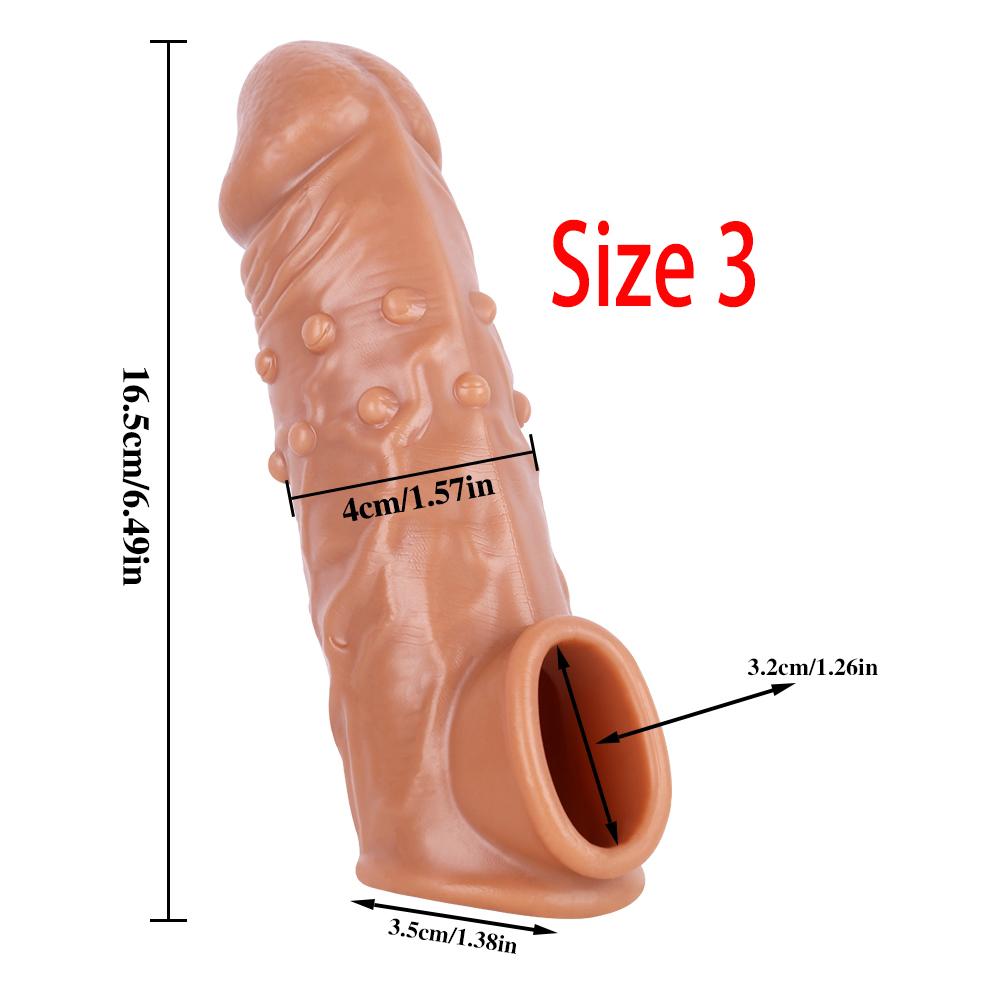 Realistic Penis Sleeve  Penis Extender Lifelike Cock Sleeve Penis Extension Penis Ring Enlarger Male Masturbator Adult Couples Sex Toys