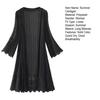 Summer Cardigan Mid Long See-through Lace Open Front Sheer Sun Protection Crochet Cardigan Beach Cover Up Streetwear