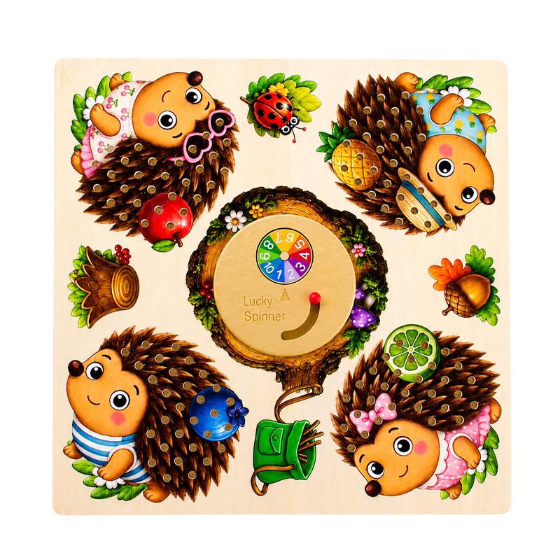 Hedgehog Montessori Sensory Spinner Game: Parent-Child Interactive Learning Toy
