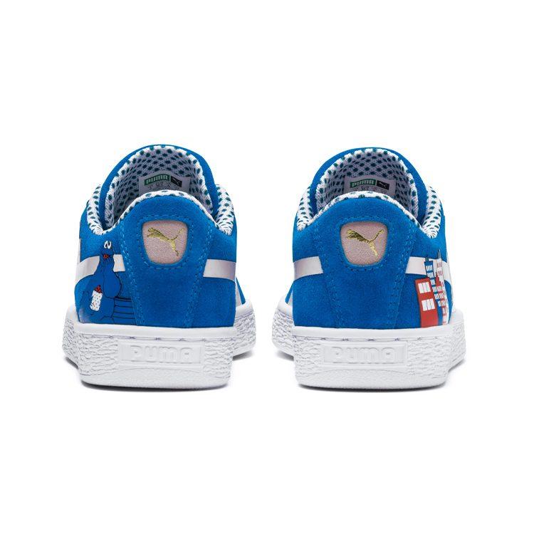 PUMA Suede Street 50 Casual Lightweight Balance Low top Skateboard Shoes Blue White Children Aged 3 7 Years Old 368924-01