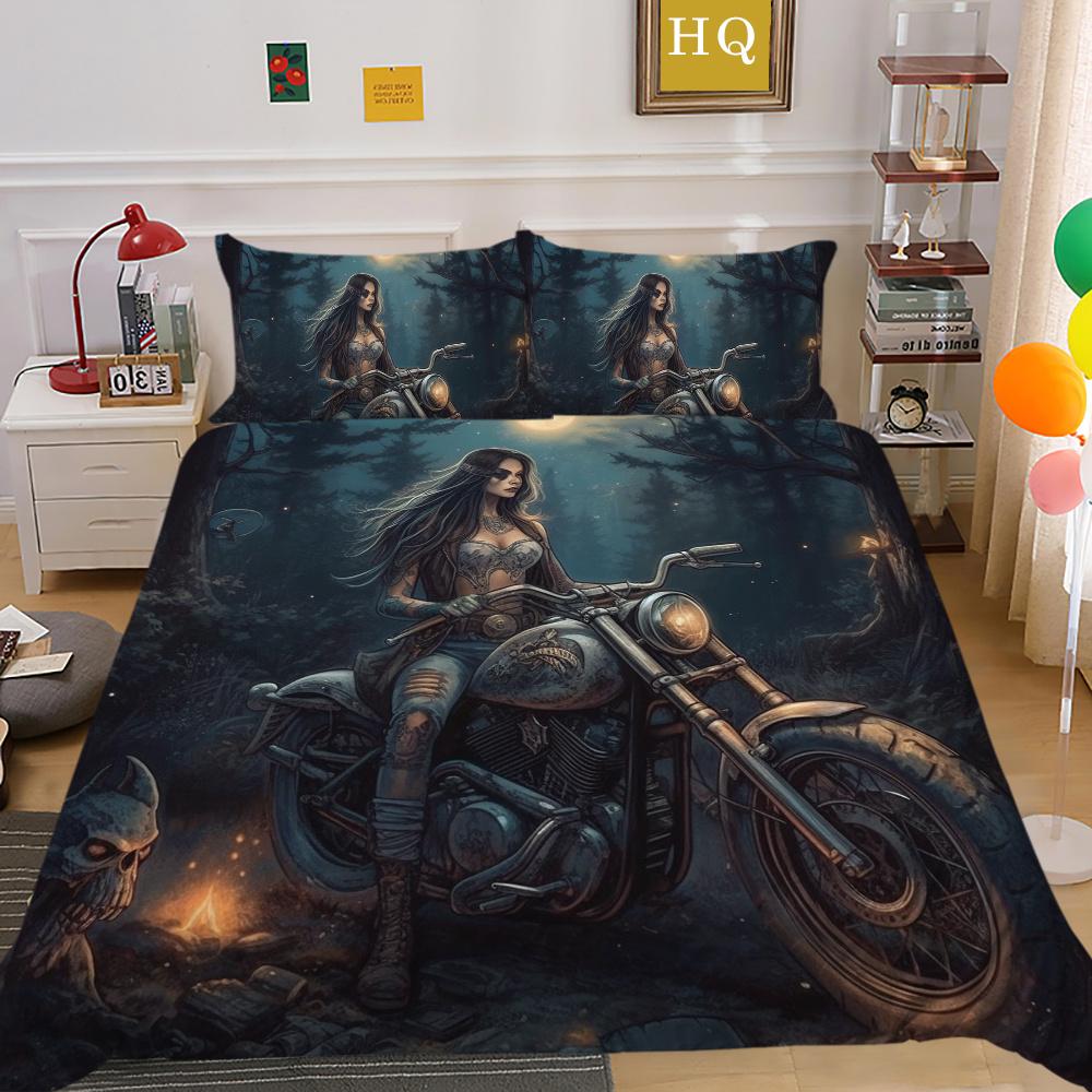 Fajny Pokrowiec na Kołdrę Styl Czaszki Narzuty Domowe Rozmiar King Queen Modny Zestaw Poszewek na Kołdrę Kobieta Mężczyzna Zestawy Pościeli