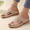 Mode Damen Sandalen Elegant Sommer Sandalen Schuhe Für Damen 2024 Neu Niedrige Absätze Sandalias Mujer Lässige Hausschuhe Schuhe Sommer Schuhwerk