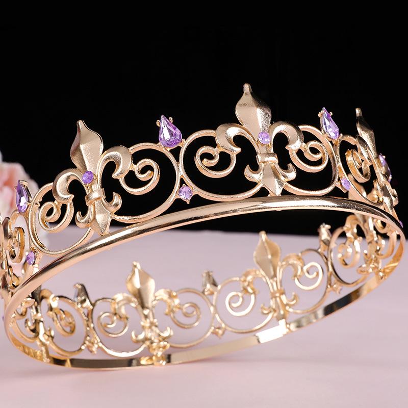 Rochie multicoloră pentru bărbați, coroană aurie - Accesoriu pentru ziua de naștere sau mireasă în stil european și american