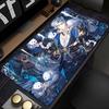 Gaming Mouse PadLarge Desk MatAntislip Rubber Base Stitched Edges Blue Glowing Anime Guy Print for Gaming  Office Desk Use