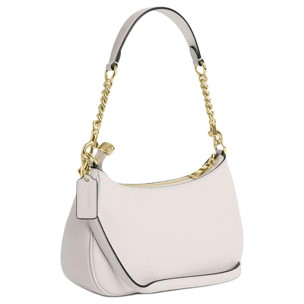 Coach Teri 25 Metal Logo Zipper Closure Pebble Grain Leather Crossbody Tote Bag Medium Women Handbags Chalk-White CV934-IMCHK