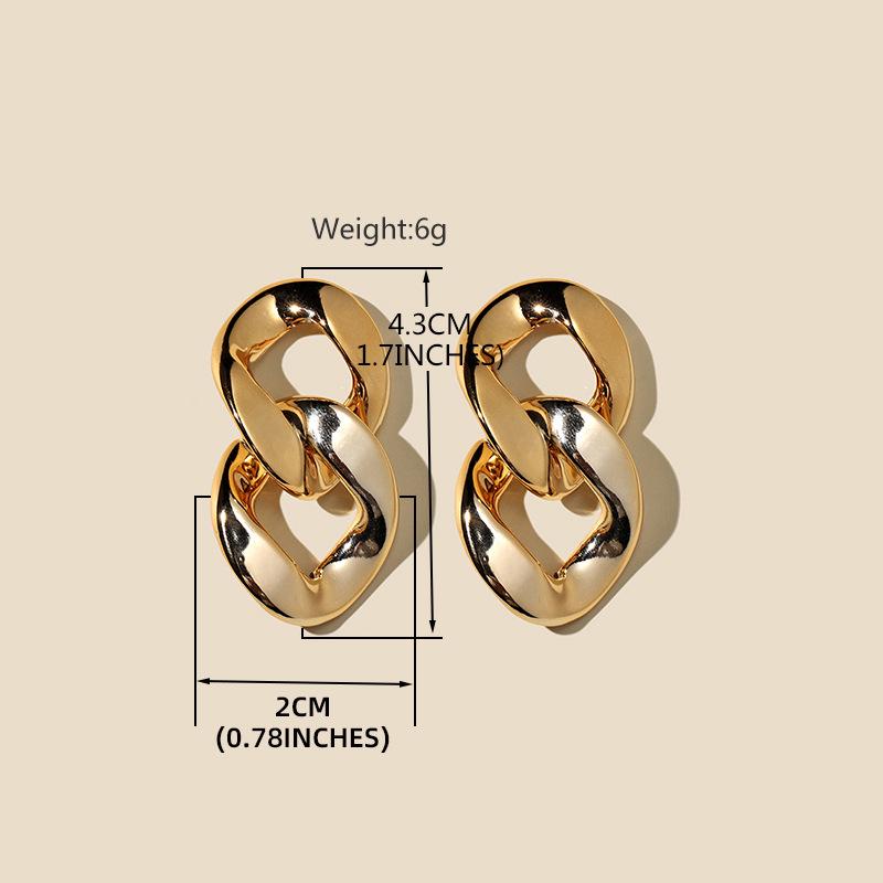 Retro Gold European & American Punk Style Women's Hoop Earrings