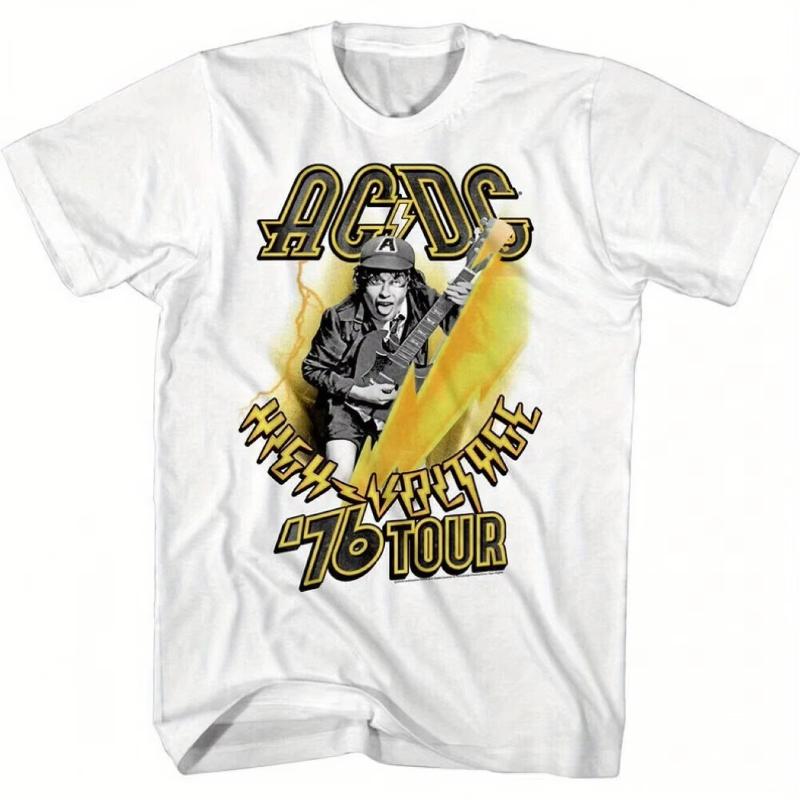 

2025 ACDC Shirt High Pressure 1976 Tour Graphic T-Shirt Short Sleeve Graphic Short Sleeve Shirt Unisex Men and Women Summer 4XL
