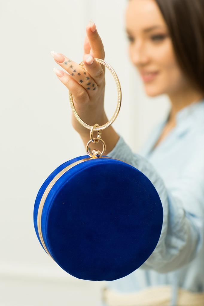 Women's Stylish and Useful Evening Dress Bag Bracelet Red Suede Evening Bag