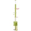 Floor-to-Ceiling Cat Tree, 5 Levels 220-240 Cm, Flower Platforms, Den, Hammock, Green