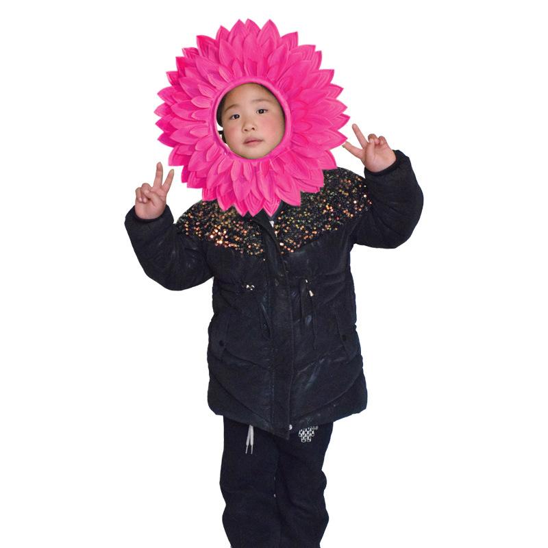 42cm Nakrycie głowy słonecznika Zabawne rekwizyty do występu Kapelusz słonecznika Kaptur na imprezę taneczną Festiwal Gry Dzieci Nastolatki Dorośli Akcesoria