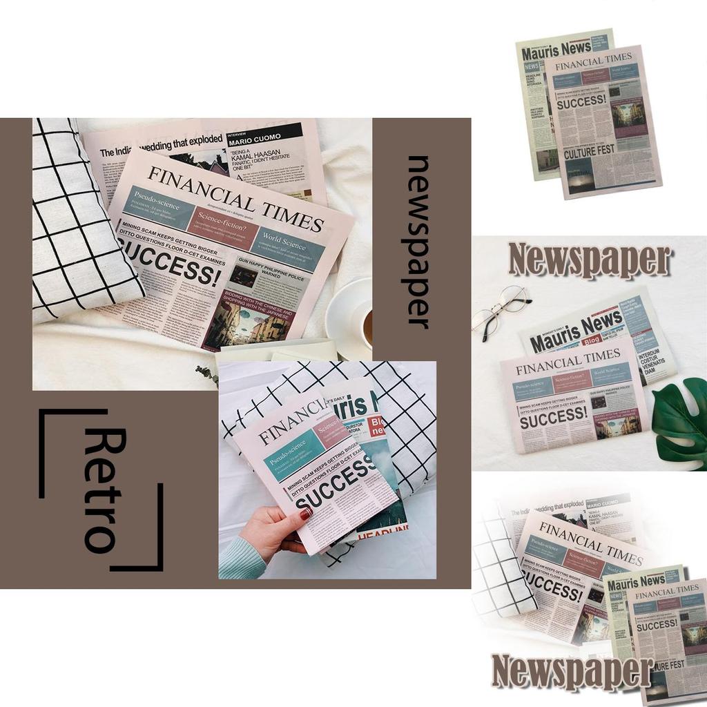 2pcs English Newspaper Vintage Style Photography Background Props Shooting