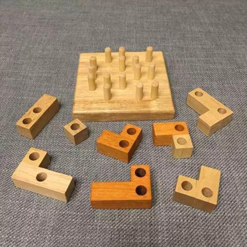 Geometric Shape Cognitive Puzzle Game Wooden Logic IQ Intellectual Development Toys Brain Teaser Gifts For Kids Teens