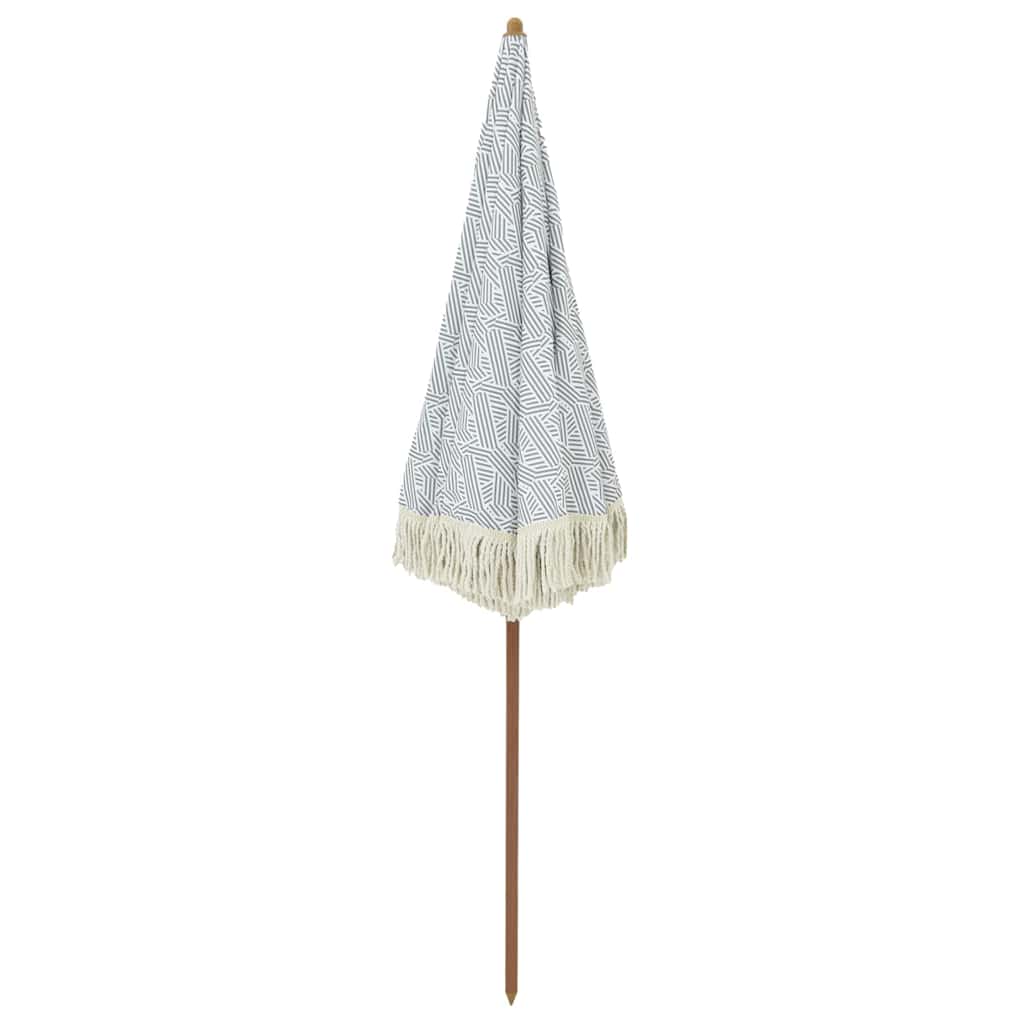 Beach Umbrella Grey and White 160 X 160 X 196 Cm