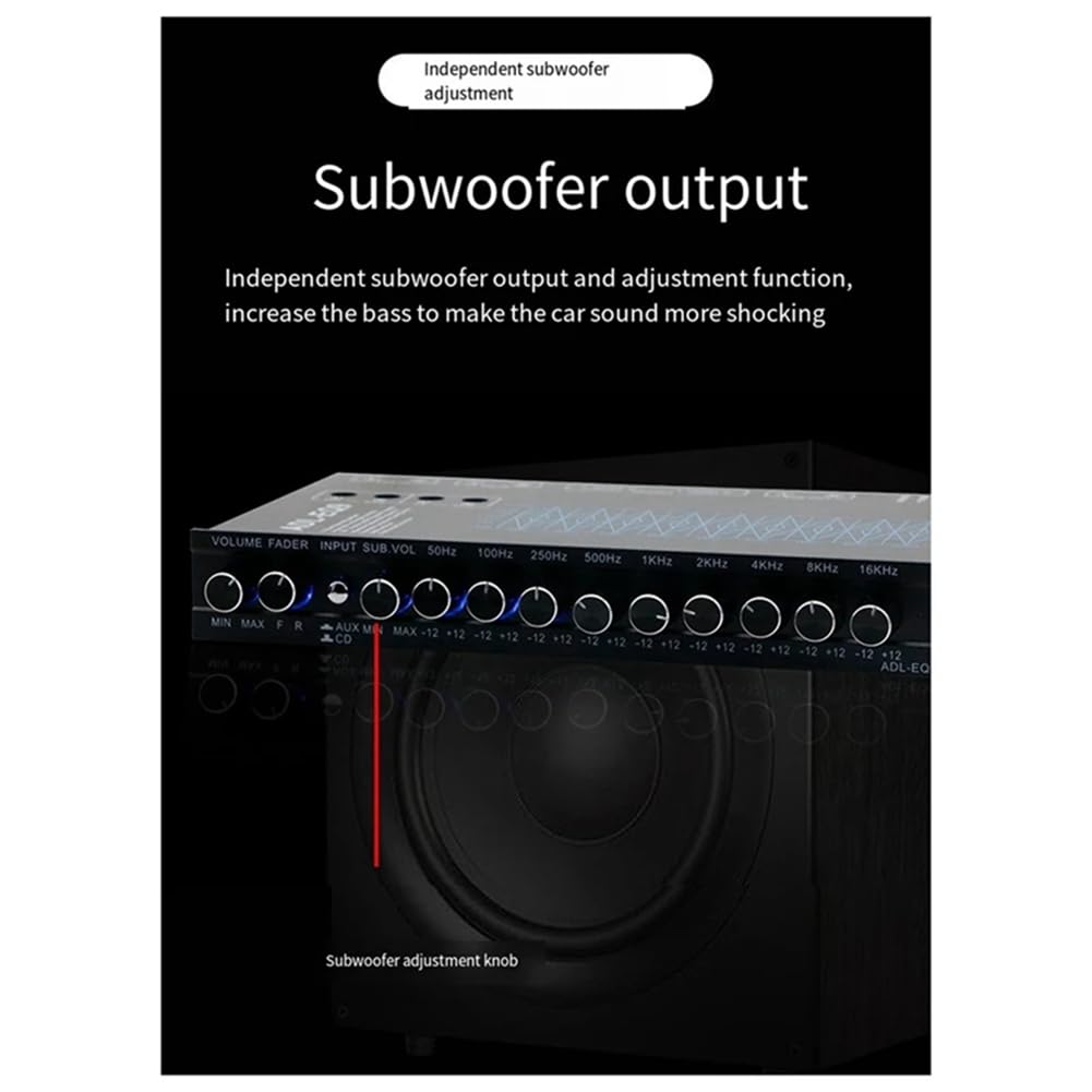 Lzcxszzm 9 Band Graphic Equalizer Digital Car Audio -EQ9 Full Series Car Amplifier Equalizer with Adjustable Filter