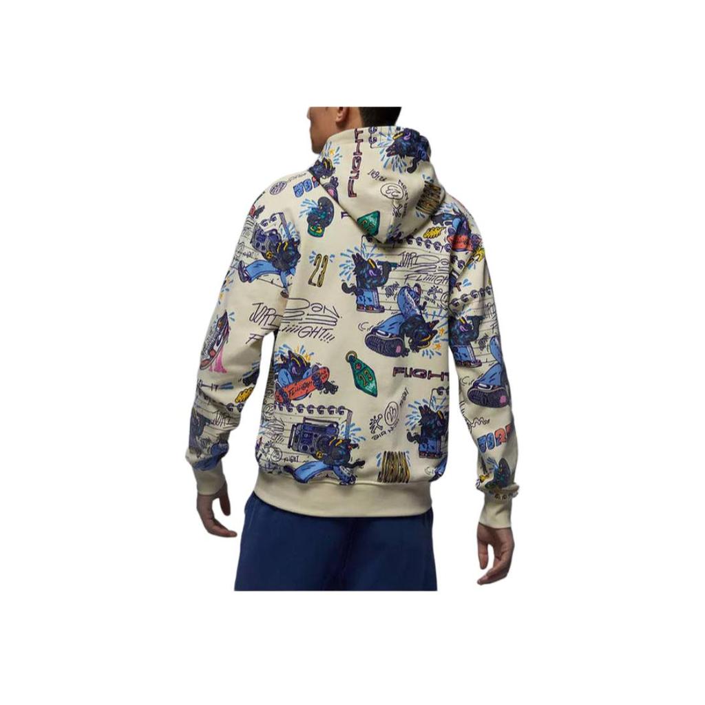 Jordan Graffiti Design Casual Thin Fleece Pullover Long Sleeve Sweatshirt Men Sweatshirt Coconut-Milk FV8594-113