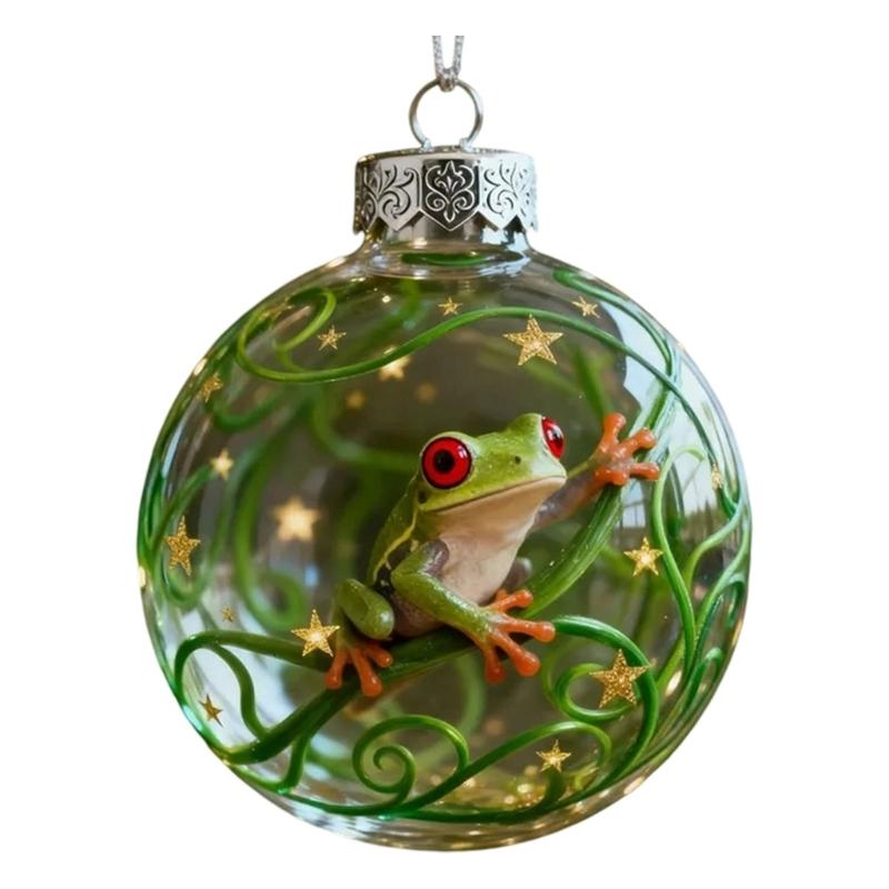 

Christmas Animal Ornament Shatterproof Acrylic Sphere Pendant for Christmas Tree Mantels Tabletop Holiday Decorations
