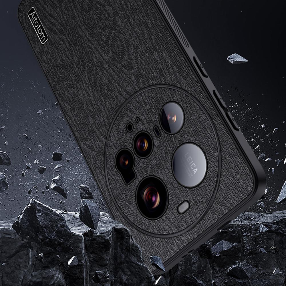 For Xiaomi 15 Ultra Case Wood Texture PU Leather Coated PC TPU Phone Cover