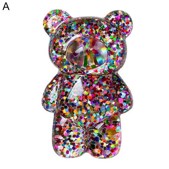 Mobile Phone Finger Foldable Epoxy Sequins Holder Cartoon 3D Cute Bear Shaped Phone