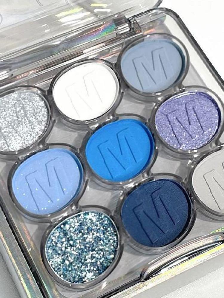 Purple Smoked Sexy! Nine Colors Eye Shadow Plate Purple Thin and Glittering Female Eye Makeup Daily Light Makeup 2025 Eye Shadow Plate New Arrival