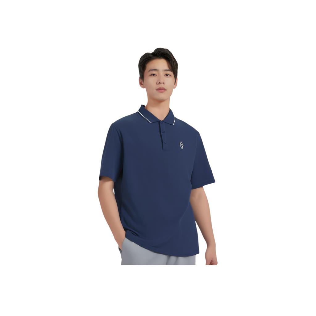 Skechers Fashion Simple Pullover Breathable Short Sleeve Polo Shirt Men Tops Navy-Blue L225M167-00DU