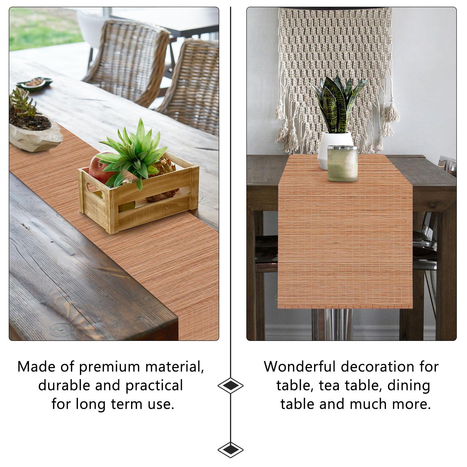1Pcs Handcrafted Bamboo Tea Mat Versatile Table Runner for Tea Ceremony Table Decoration Heat Resistant Non Slip Washable 100X30X0.1CM