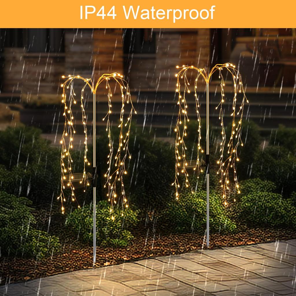 Lampes solaires de jardin, décoration extérieure, 1 paquet, 100 LED artificielles, lumières d'arbre, jardinière, Patio, pelouse, parterre de fleurs, chemin décoratif à l'extérieur