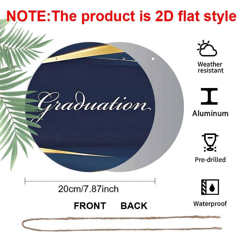 2D Platta Aluminiumexamens-tema Väggdekorationer Finns i Flera Storlekar, Med En Minimalistisk, Lyxig Mörkblå Design, Vilket Gör Dem Till En
