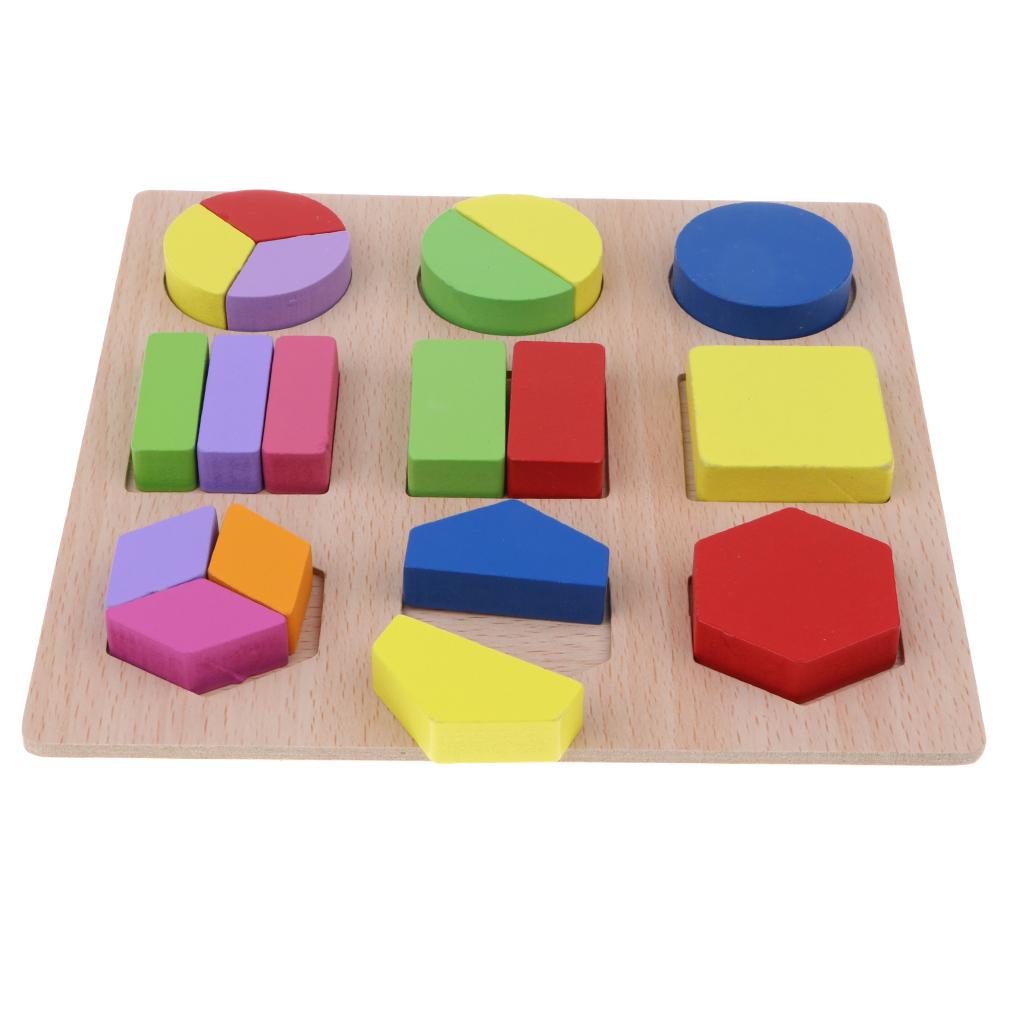 Wooden Geometry Puzzle Kids Early Educational Toy Set