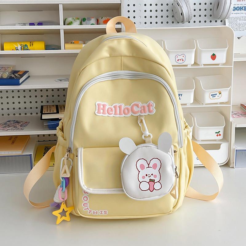 Versatile Stylish Student Backpack Large Capacity Waterproof Nylon Bag