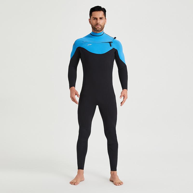 2/3mm+Men's And Women's Horizontal Zipper Long Sleeve Pants Adult Anti Cold Clothes Diving Clothes Snorkeling Clothes Surfing Clothes
