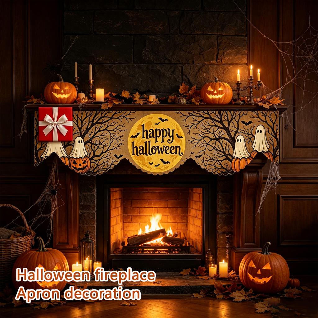 Festive Christmas Fireplace Mantel Scarf Holiday Table Runner for Winter Home Decor
