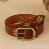 Vintage Ethnic Metal Flower Women's Belt – Stylish Waist-Cinch Accessory for Jeans