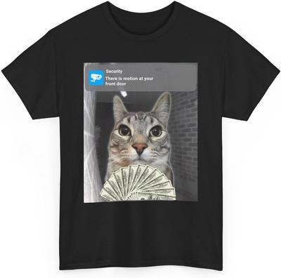Ring Cat Meme T-Shirt, Cursed Funny Cat Graphic Shirt, Ironic Internet Humor Tee, Unhinged Shirt for Gen Z, Cringe Core Meme