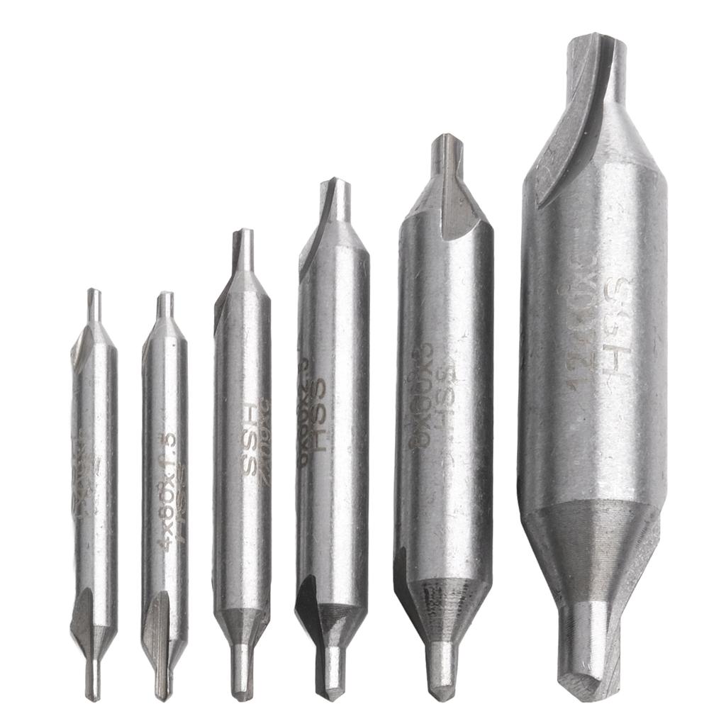 60-Degree Angle Center Drill Bits Metalworking Tough Material 60-Degree Countersink Accurate Center Holes High Speed Steel