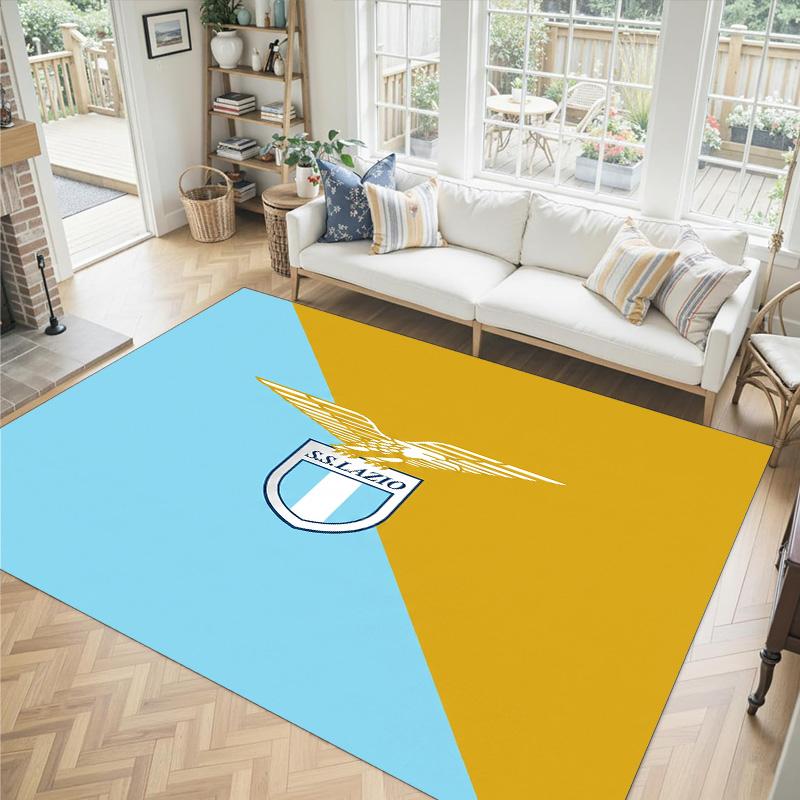 Lazio FC Design Crystal Velvet Carpet Cozy Non?Slip Printed Rug For Bedroom Living Room Entrance