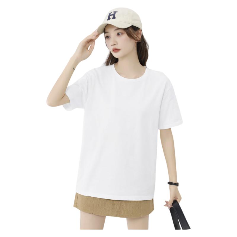 MJ STYLE 100% Cotton Short Sleeve T-Shirt for Women 2026 Spring Summer New Simple Cute Bow Casual Half Sleeve Top