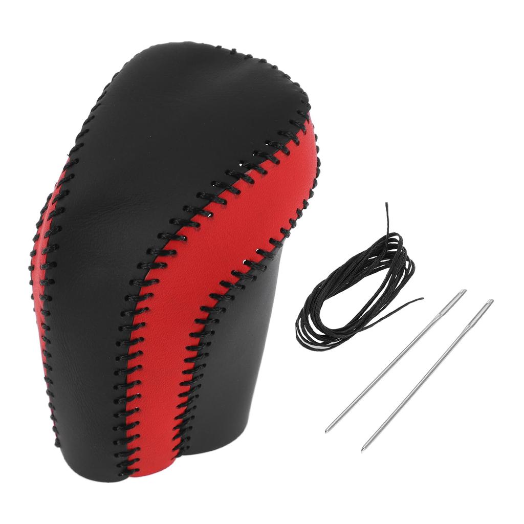A ABSOPRO Shift Knob Cover for Toyota Camry Microfiber 2018-2024, Black/Red Leather, 1pc.