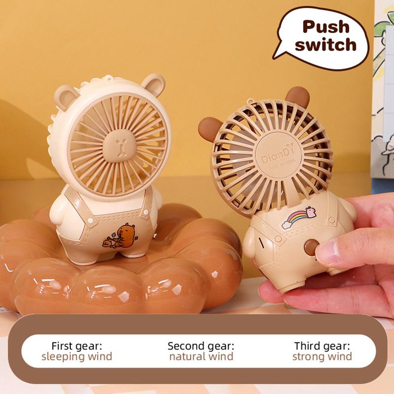 Cartoon Cute Capybara Fan High Quality Summer Portable Handheld Fan Mini Pocket Fan Rechargeable Desktop Fan Gifts
