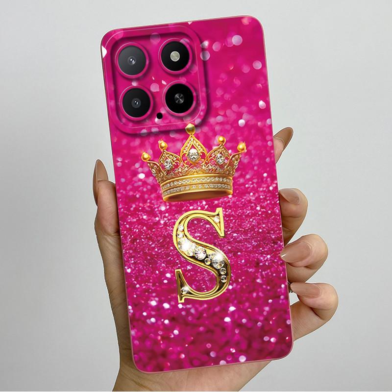 Casing For Honor X5b 2024 Phone Case Crown Letters Silicone Soft Full Protective Back Cover For HonorX5b X 5b+ Plus Coque Fundas