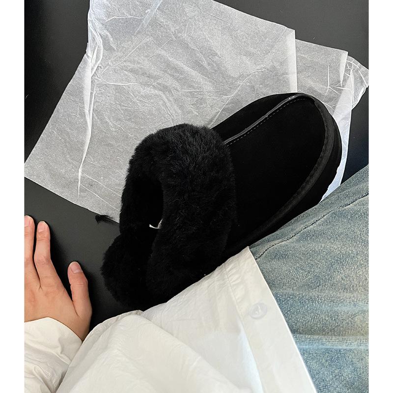 Sangpo 2024 Sheepskin Snow Boots with Heightened Toe Cap & Thick Sole Fur Slippers