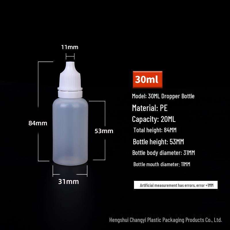 Göz Damlası İçin Beyaz Plastik Sıkılabilir Damlalıklı Şişe - 5/10/15/20/30ml Boyutları Mevcuttur