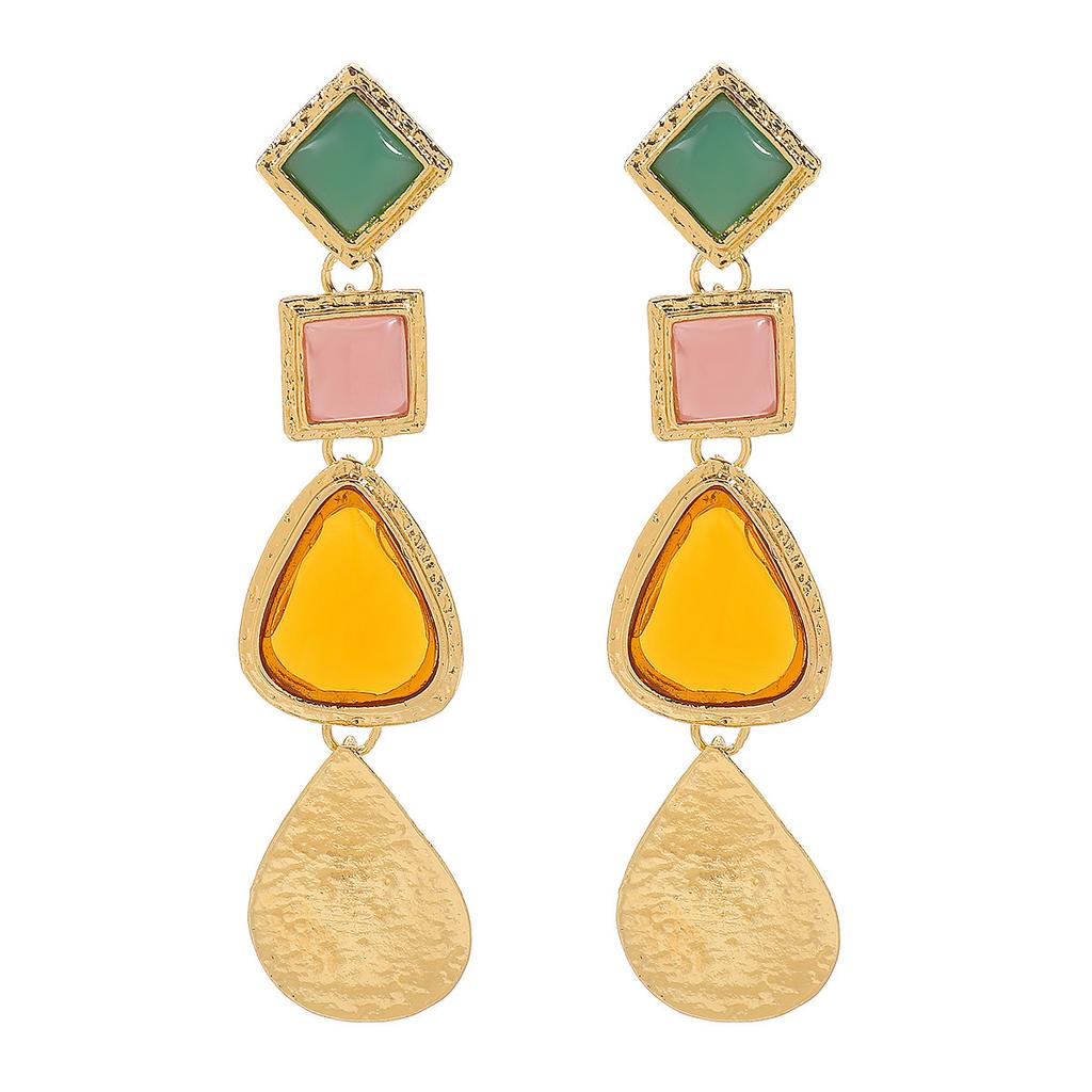 Fashion Resin Geometric Earrings, Irregular Design Earrings